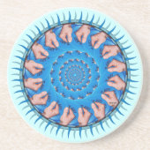 Dessous De Verre En Grès Plastique bleu (Devant)