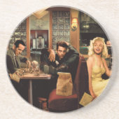 Dessous De Verre En Grès Plat bleu (Devant)