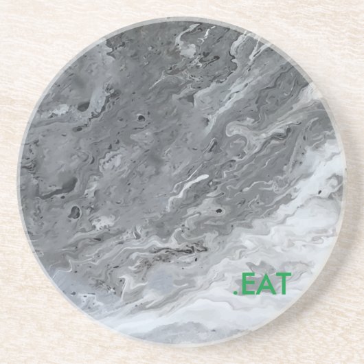 Dessous De Verre En Grès Plat gris de marbre de .EAT (Devant)
