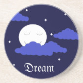 Dessous De Verre En Grès Pleine lune à Midnight & Stars (Devant)