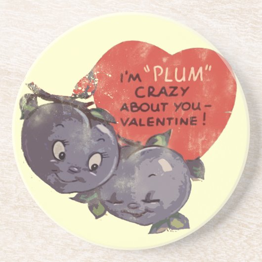 Dessous De Verre En Grès Plum Crazy à propos de ma Saint Valentin (Devant)
