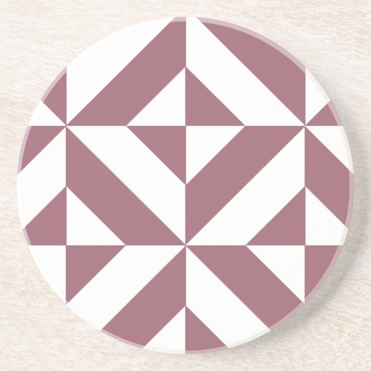 Dessous De Verre En Grès Plum Geometric Deco Cube Pattern (Devant)