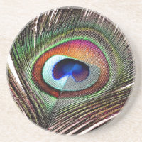 Plume colorée de paon en cuivre