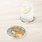 Dessous De Verre En Grès Plume de La de Mucha (Côté)