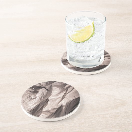 Dessous De Verre En Grès Plumes (Côté)