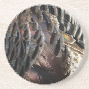 Dessous De Verre En Grès Plumes de Dindon Sauvage I Design Abstrait de la N