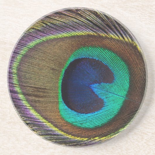 Dessous De Verre En Grès plumes de paon (Devant)