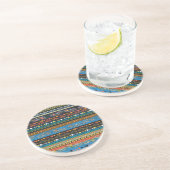 Dessous De Verre En Grès Plumes ethniques : Broderie Boho Chic (Côté)