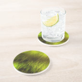 Dessous De Verre En Grès Plumes jaunes (Côté)