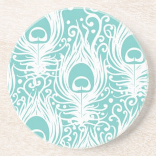 Dessous De Verre En Grès Plumes molles de paon