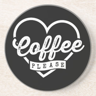 DESSOUS DE VERRE EN GRÈS PLUS DE CAFÉ S'IL VOUS PLAÎT