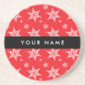 Dessous De Verre En Grès Pneus blancs, Rouge, Votre nom, Personnaliser (Devant)