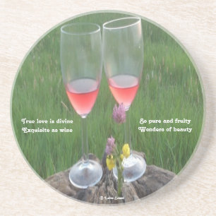 Dessous De Verre En Grès Poème sur le vin de coaster par Ladee Basset