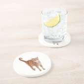 Dessous De Verre En Grès Poignée de chat orange (Côté)