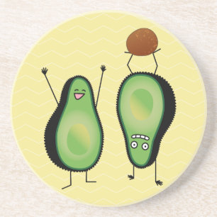 Dessous De Verre En Grès Poignée verte de stand d'applaudissements amusant 