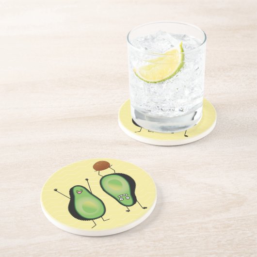 Dessous De Verre En Grès Poignée verte de stand d'applaudissements amusant (Côté)