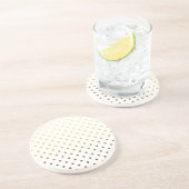 Dessous De Verre En Grès Point de polka d'or blanc (Côté)