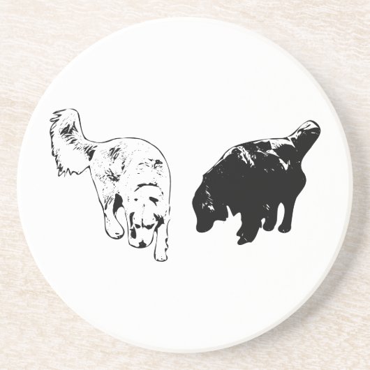 Dessous De Verre En Grès Pointe de table d'aération — Retriever Duo (Devant)