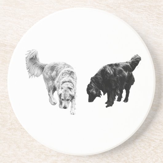 Dessous De Verre En Grès Pointe de table d'aération — Retriever Duo (Devant)