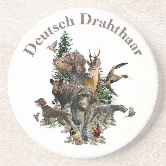 Dessous De Verre En Grès Pointeur À poils durs allemand (Devant)