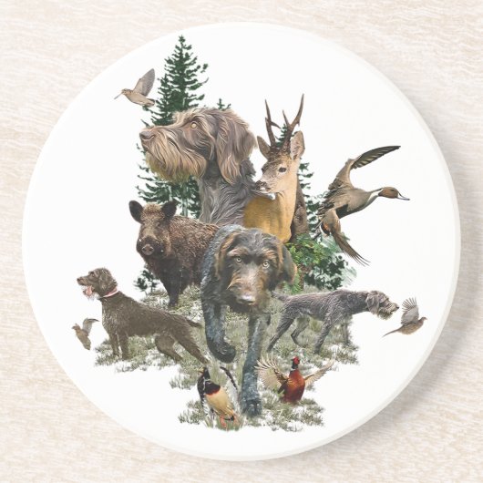 Dessous De Verre En Grès Pointeur À poils durs allemand (Devant)