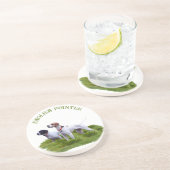 Dessous De Verre En Grès Pointeur anglais, chasse aux oiseaux (Côté)