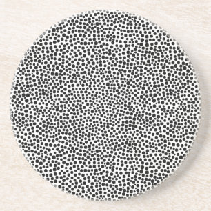 Dessous De Verre En Grès Points aléatoires - Noir sur Blanc