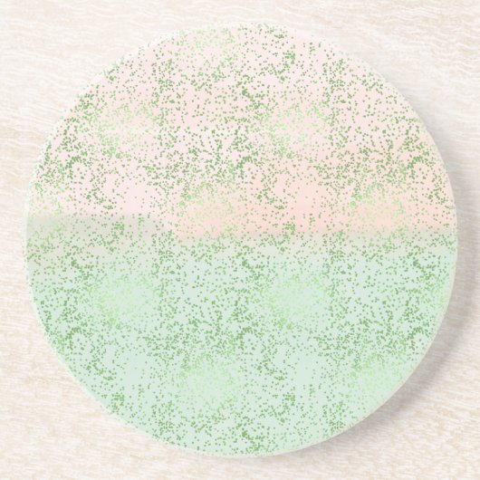 Dessous De Verre En Grès Points Confetti Aquarelle Rose-Mint (Devant)