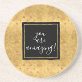 Dessous De Verre En Grès Points Gold Chic (Devant)