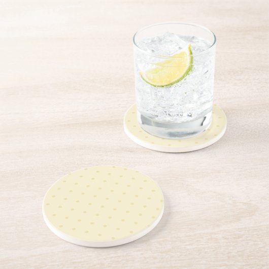 Dessous De Verre En Grès Points Jaunes Chic (Côté)