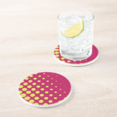 Dessous De Verre En Grès Points jaunes rétro (Côté)