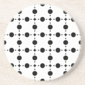 Dessous De Verre En Grès Points noirs, Motif à pois, Points, Pointillé (Devant)