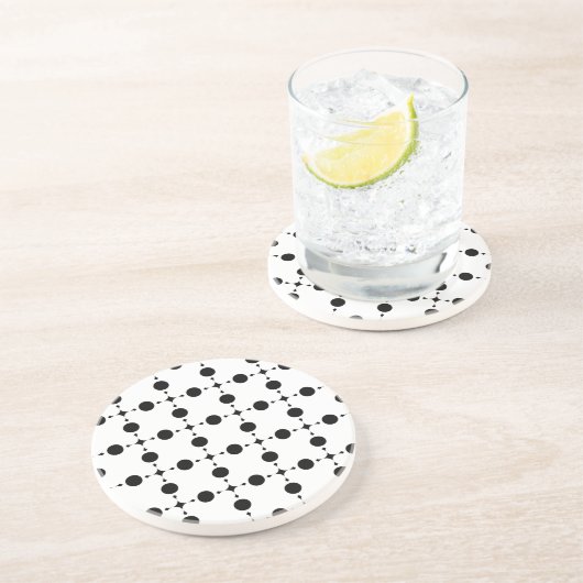 Dessous De Verre En Grès Points noirs, Motif à pois, Points, Pointillé (Côté)
