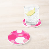 Dessous De Verre En Grès Points roses et blancs (Côté)