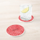 Dessous De Verre En Grès Points Rouges Blancs (Côté)