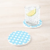 Dessous De Verre En Grès Pois blancs sur bleu pâle (Côté)