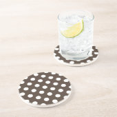 Dessous De Verre En Grès Pois blancs sur brun (Côté)