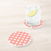 Dessous De Verre En Grès Pois blancs sur la pêche (Côté)