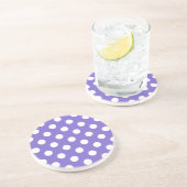Dessous De Verre En Grès Pois blancs sur perwinkle (Côté)