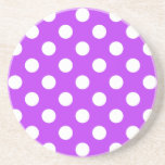 Dessous De Verre En Grès Pois blancs sur violet clair<br><div class="desc">Pois blancs sur violet clair</div>