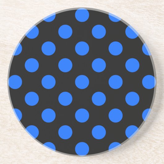 Dessous De Verre En Grès Pois bleu et noir (Devant)