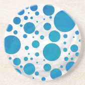 Dessous De Verre En Grès Pois bleu océan (Devant)