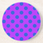 Dessous De Verre En Grès Pois bleus sur violet<br><div class="desc">Pois bleus sur violet</div>