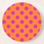 Dessous De Verre En Grès Pois Fuchsia orange<br><div class="desc">Pois Fuchsia orange</div>