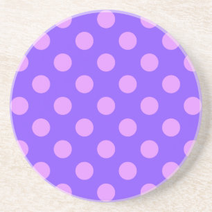 Dessous De Verre En Grès Pois Lilac sur periwinkle