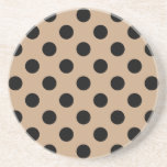 Dessous De Verre En Grès Pois noirs sur beige<br><div class="desc">Pois noirs sur beige</div>