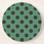 Dessous De Verre En Grès Pois noirs sur vert kelly<br><div class="desc">Pois noirs sur vert kelly</div>