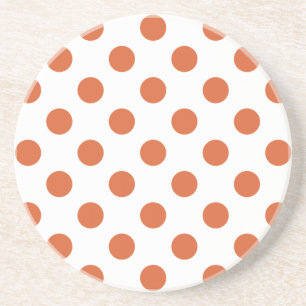 Dessous De Verre En Grès Pois orange brûlés
