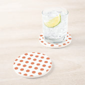 Dessous De Verre En Grès Pois orange brûlés (Côté)