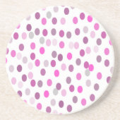 Dessous De Verre En Grès Pois rose classique sur blanc (Devant)